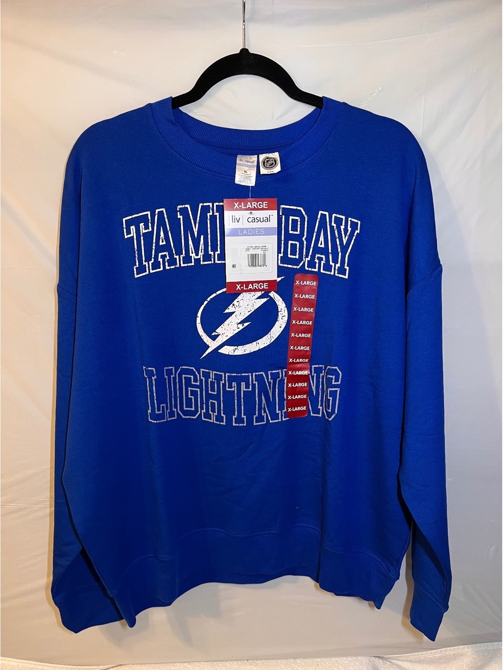 Liv Casual Tampa Bay Lightning Ladies XL Pullover Sweatshirt Blue NHL Licensed